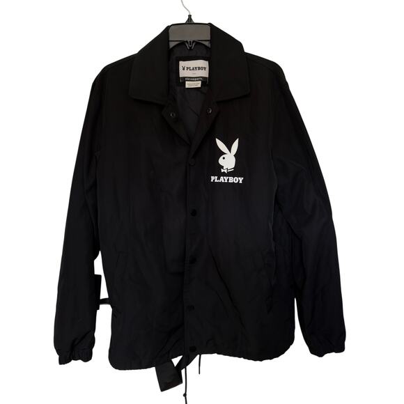 PLAYBOY Other - Playboy x Eleven Paris Coach Jacket Black L Bunny Logo Windbreaker Streetwear